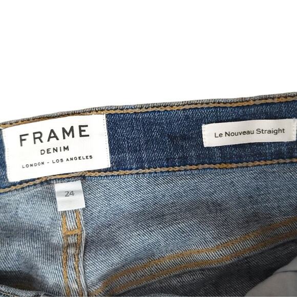 Frame Denim Straight Ankle Jeans Le Nouveau Straight Sheffield Medium Wash - Picture 9 of 12